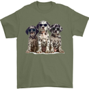 3 Cool Dalmatian Puppy's Dogs Mens T-Shirt 100% Cotton Military Green