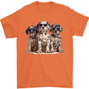 3 Cool Dalmatian Puppy's Dogs Mens T-Shirt 100% Cotton Orange