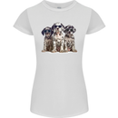 3 Cool Dalmatian Puppy's Dogs Womens Petite Cut T-Shirt White