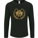 3 Sparta Helmets Gym Bodybuilding Training Mens Long Sleeve T-Shirt Black