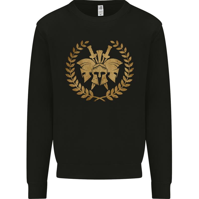 3 Sparta Helmets Gym Bodybuilding Training Mens Sweatshirt Jumper Black