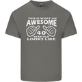 40th Birthday 40 Year Old This Is What Mens Cotton T-Shirt Tee Top Charcoal