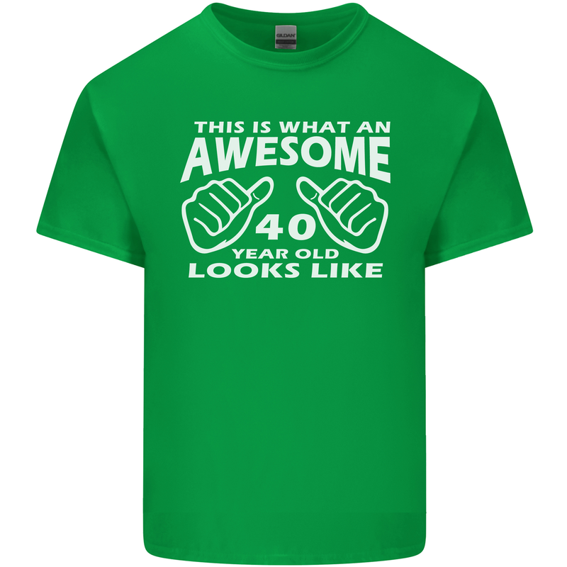 40th Birthday 40 Year Old This Is What Mens Cotton T-Shirt Tee Top Irish Green