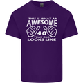 40th Birthday 40 Year Old This Is What Mens Cotton T-Shirt Tee Top Purple