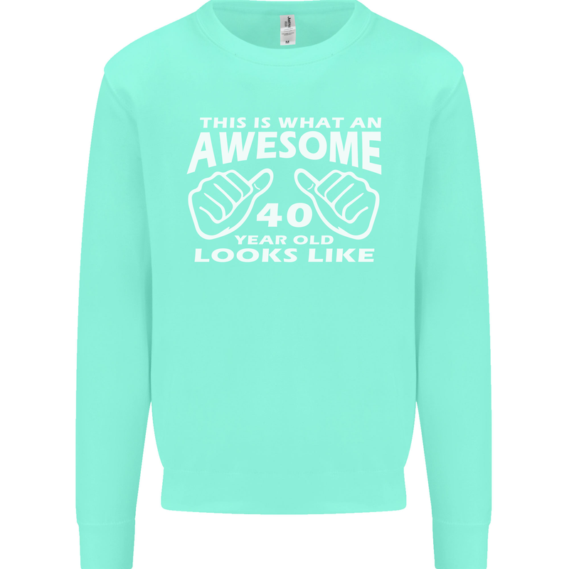 40th Birthday 40 Year Old This Is What Mens Sweatshirt Jumper Peppermint