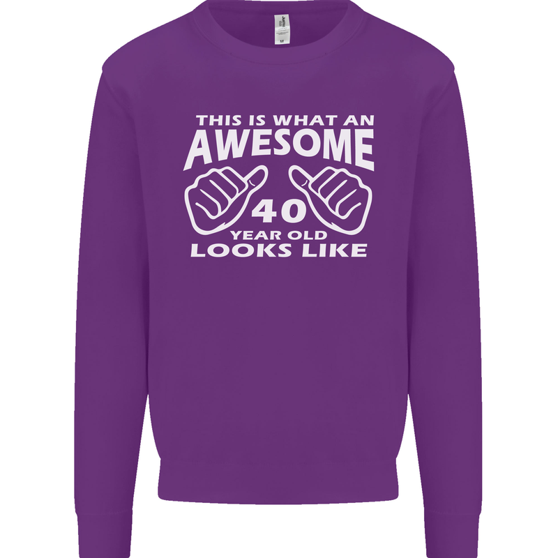 40th Birthday 40 Year Old This Is What Mens Sweatshirt Jumper Purple