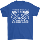 40th Birthday 40 Year Old This Is What Mens T-Shirt 100% Cotton Royal Blue