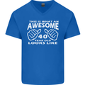 40th Birthday 40 Year Old This Is What Mens V-Neck Cotton T-Shirt Royal Blue