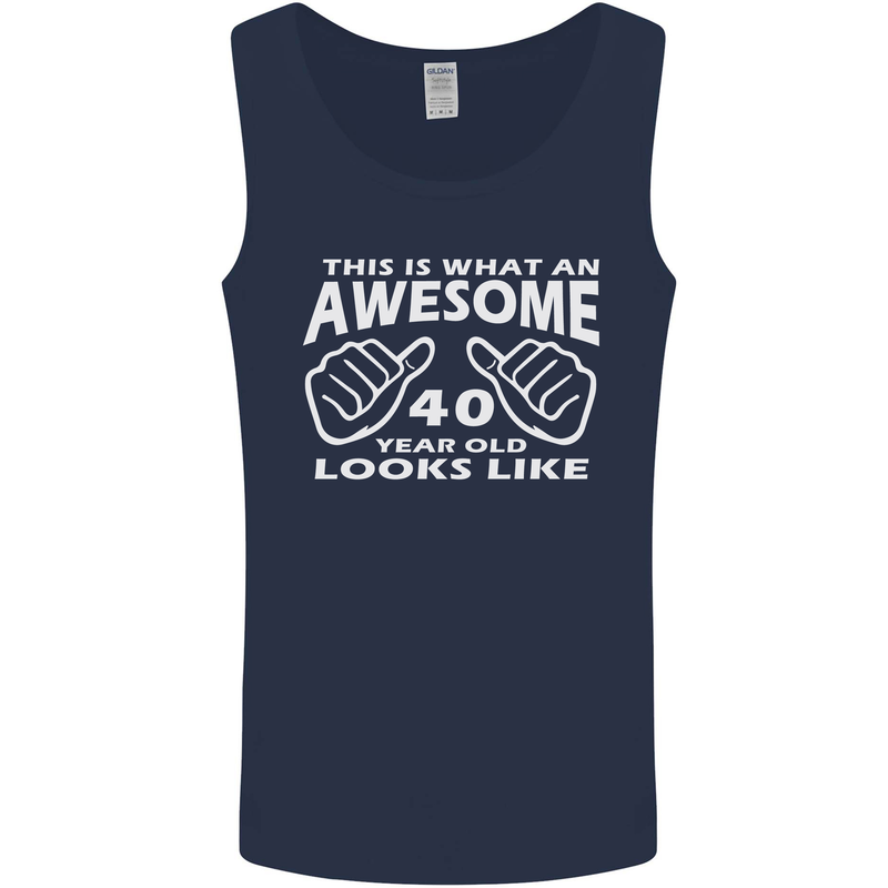 40th Birthday 40 Year Old This Is What Mens Vest Tank Top Navy Blue