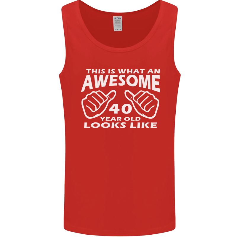 40th Birthday 40 Year Old This Is What Mens Vest Tank Top Red