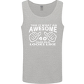 40th Birthday 40 Year Old This Is What Mens Vest Tank Top Sports Grey