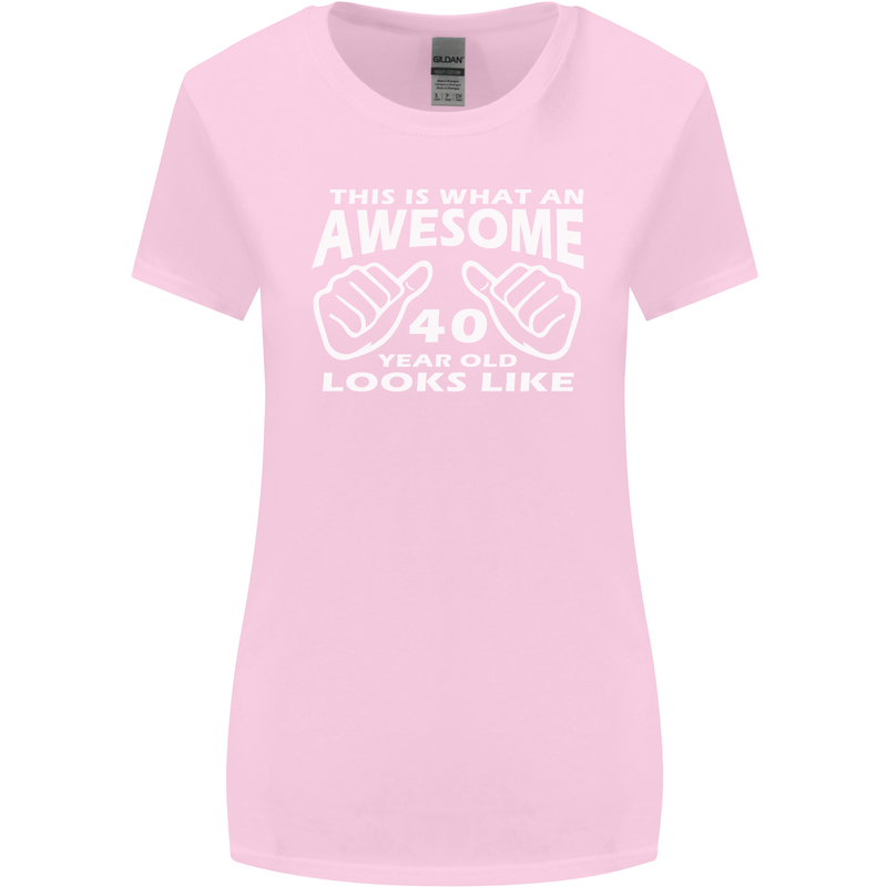 40th Birthday 40 Year Old This Is What Womens Wider Cut T-Shirt Light Pink