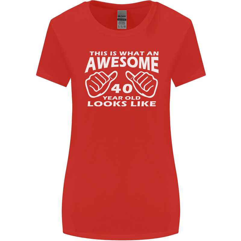 40th Birthday 40 Year Old This Is What Womens Wider Cut T-Shirt Red