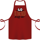 40th Birthday 40 is the New 21 Funny Cotton Apron 100% Organic Maroon