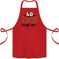 40th Birthday 40 is the New 21 Funny Cotton Apron 100% Organic Red