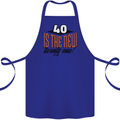 40th Birthday 40 is the New 21 Funny Cotton Apron 100% Organic Royal Blue