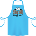 40th Birthday 40 is the New 21 Funny Cotton Apron 100% Organic Turquoise