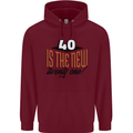 40th Birthday 40 is the New 21 Funny Mens 80% Cotton Hoodie Maroon
