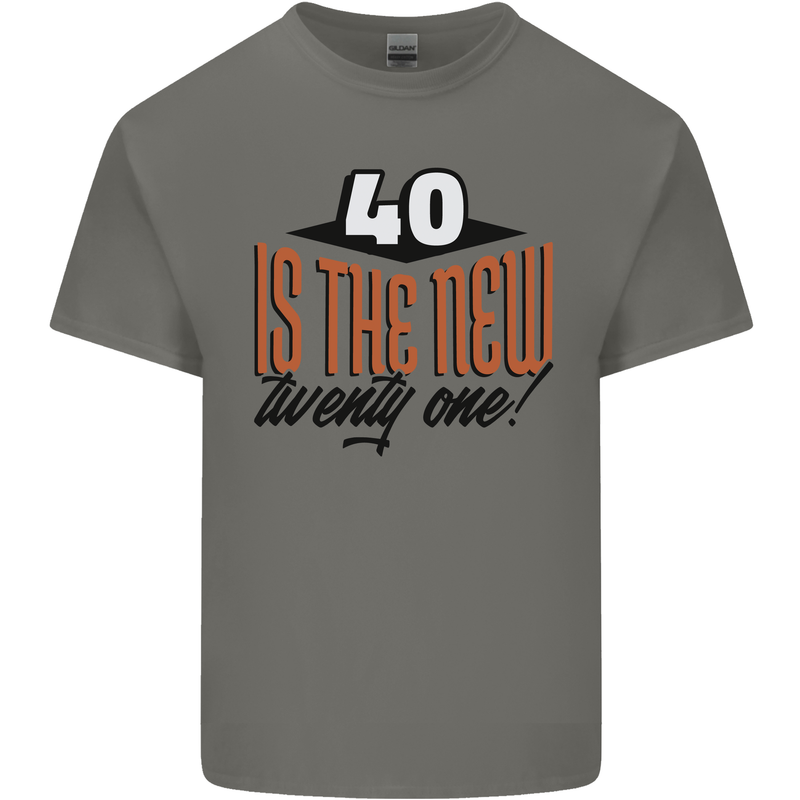 40th Birthday 40 is the New 21 Funny Mens Cotton T-Shirt Tee Top Charcoal