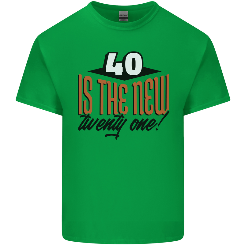 40th Birthday 40 is the New 21 Funny Mens Cotton T-Shirt Tee Top Irish Green