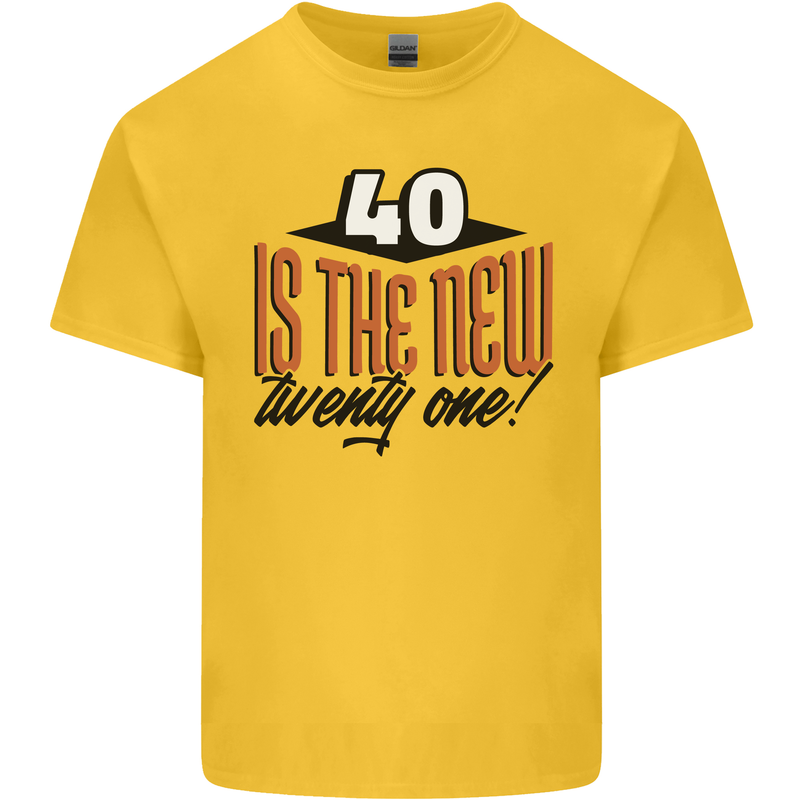 40th Birthday 40 is the New 21 Funny Mens Cotton T-Shirt Tee Top Yellow