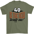 40th Birthday 40 is the New 21 Funny Mens T-Shirt 100% Cotton Military Green