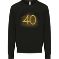40th Birthday Neon Lights 40 Year Old Mens Sweatshirt Jumper Black