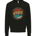40th Birthday  Vintage Made In 1983 Mens Sweatshirt Jumper Black