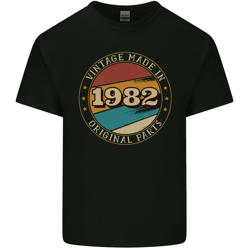 41st Birthday  Vintage Made In 1982 Mens Cotton T-Shirt Tee Top Black