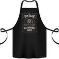 42nd Birthday Limited Edition 1981 Cotton Apron 100% Organic Black