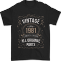 42nd Birthday Limited Edition 1981 Mens T-Shirt 100% Cotton Black