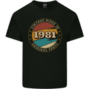 42nd Birthday  Vintage Made In 1981 Mens Cotton T-Shirt Tee Top Black