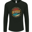 42nd Birthday  Vintage Made In 1981 Mens Long Sleeve T-Shirt Black