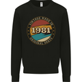 42nd Birthday  Vintage Made In 1981 Mens Sweatshirt Jumper Black
