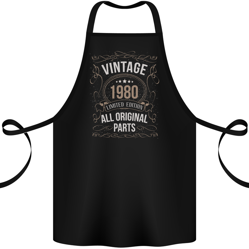 43rd Birthday Limited Edition 1980 Cotton Apron 100% Organic Black