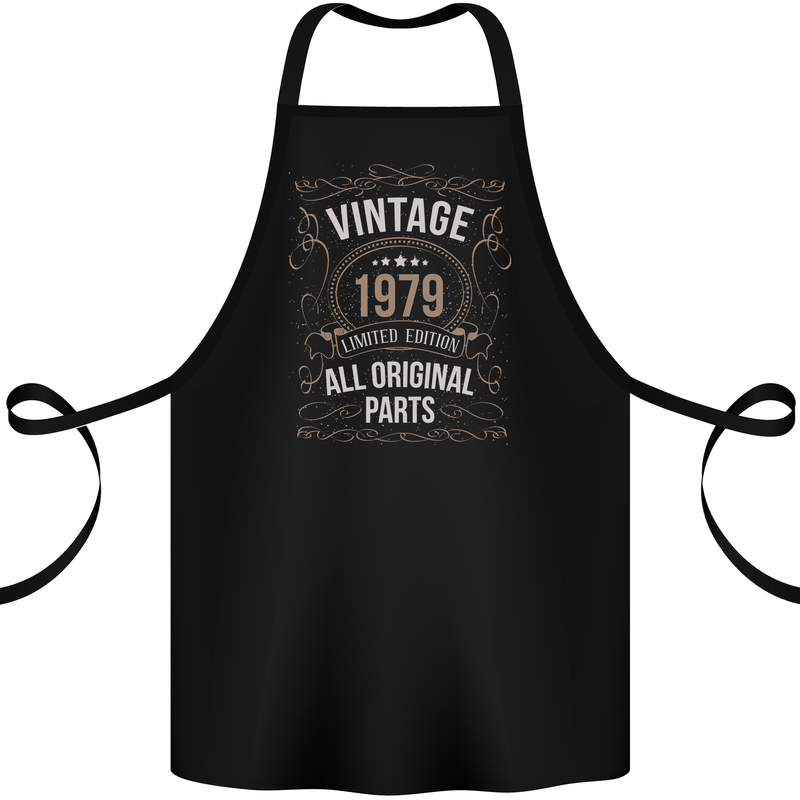 44th Birthday Limited Edition 1979 Cotton Apron 100% Organic Black