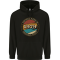 44th Birthday  Vintage Made In 1979 Mens 80% Cotton Hoodie Black