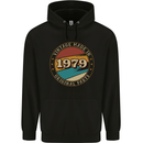 44th Birthday  Vintage Made In 1979 Mens 80% Cotton Hoodie Black