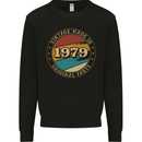 44th Birthday  Vintage Made In 1979 Mens Sweatshirt Jumper Black