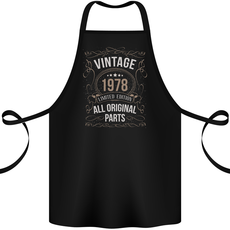 45th Birthday Limited Edition 1978 Cotton Apron 100% Organic Black