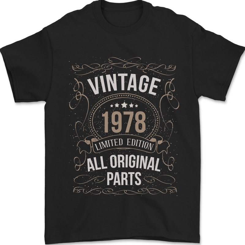 45th Birthday Limited Edition 1978 Mens T-Shirt 100% Cotton Black