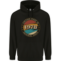 45th Birthday  Vintage Made In 1978 Mens 80% Cotton Hoodie Black