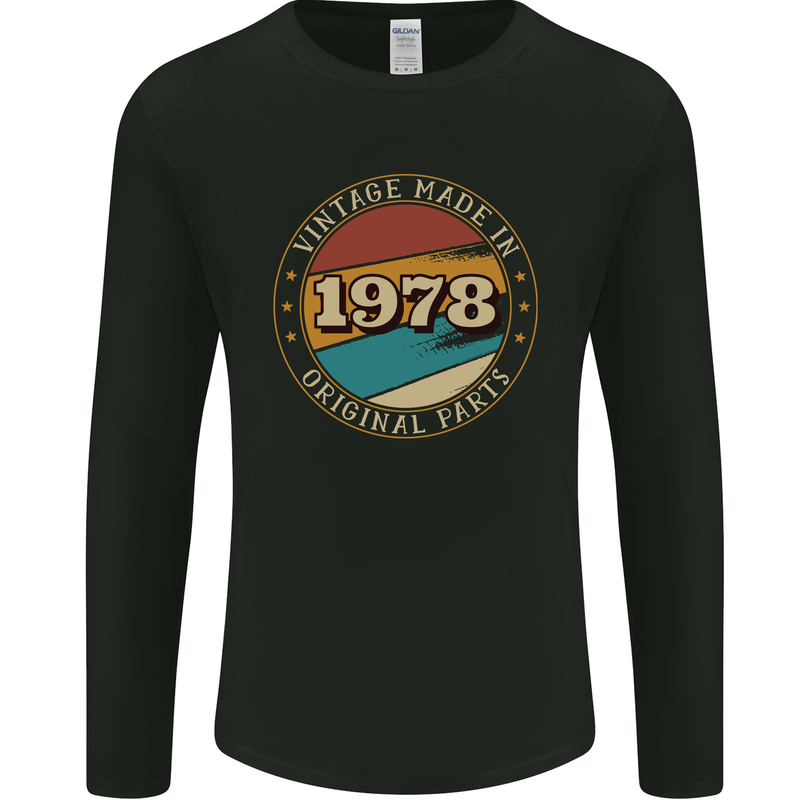 45th Birthday  Vintage Made In 1978 Mens Long Sleeve T-Shirt Black