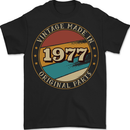 46th Birthday  Vintage Made In 1977 Mens T-Shirt 100% Cotton BLACK