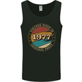46th Birthday  Vintage Made In 1977 Mens Vest Tank Top Black
