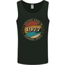 46th Birthday  Vintage Made In 1977 Mens Vest Tank Top Black
