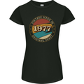 46th Birthday  Vintage Made In 1977 Womens Petite Cut T-Shirt Black