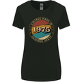 48th Birthday  Vintage Made In 1975 Womens Wider Cut T-Shirt Black