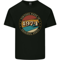 49th Birthday  Vintage Made In 1974 Mens Cotton T-Shirt Tee Top Black