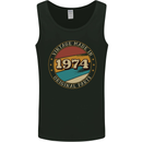 49th Birthday  Vintage Made In 1974 Mens Vest Tank Top Black